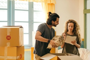 A couple getting ready for a move