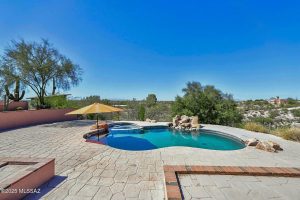 Patio, pool and views